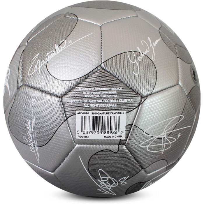 Офіційний футбольний м'яч Arsenal F.C. Silver Camo, розмір 5, для тренувань і матчів, колекційний, для дітей і дорослих