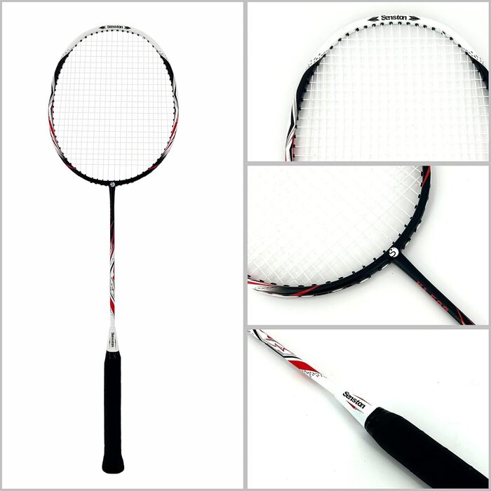 Набір для бадмінтона Senston: ракетки з карбону, сумка та 6 воланчиків, червоний/синій