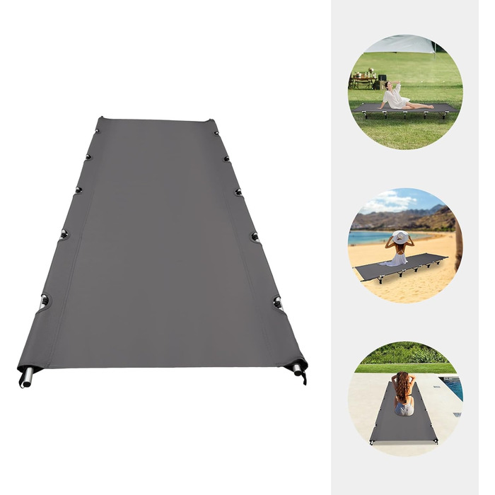 Розкладне ліжко для кемпінгу, туристичне ліжко-крісло, 190x65x15 см, з сумкою, до 150 кг