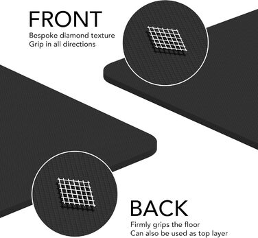 Тренувальний килимок – великий, широкий та товстий (183x80x10 мм) – TPE килимок для фітнесу, йоги, HIIT, Pilates, гімнастики. Сірий, з гравіюванням (чорний)