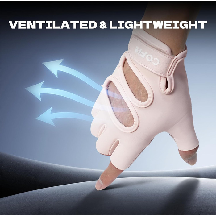 Фитнес рукавички COFIT для тренувань, з підтримкою зап'ястя, для жінок та чоловіків, для важкої атлетики, силових тренувань, бодібілдингу, рожевий/сірий, розмір S