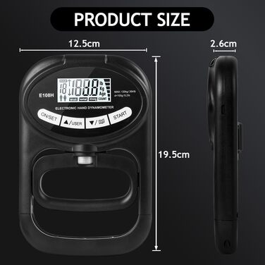Електронний динамометр для вимірювання сили хвата, 120 кг, з USB-кабелем