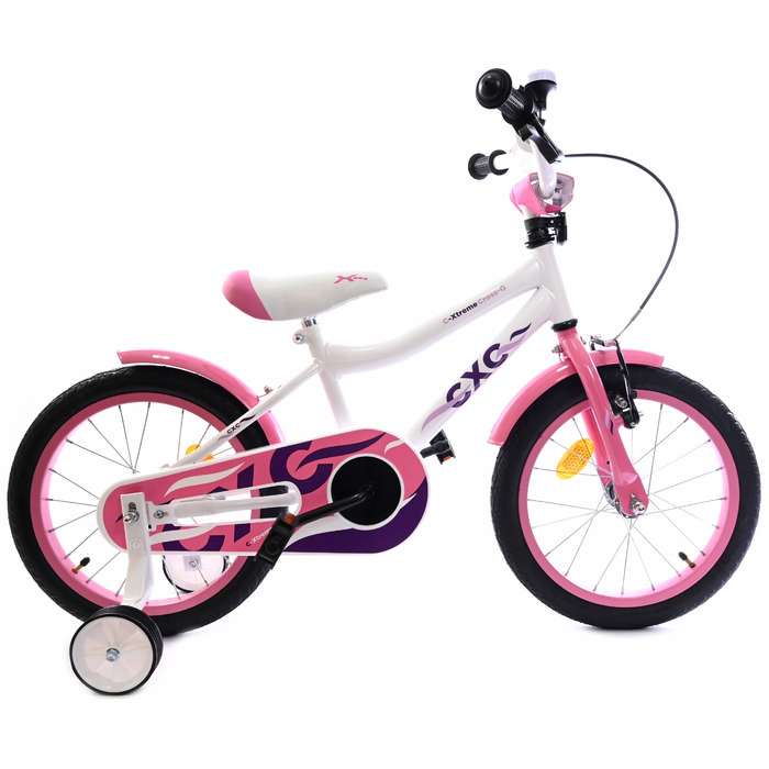 Дитячий велосипед Midex, 16 дюймів, білий, з додатковими коліщатками