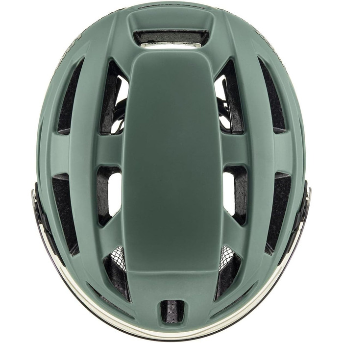 Велошолом Uvex Finale Visor V з візором і LED-ліхтарем, для міста, унісекс, мохово-зелений матовий, 52-57 см