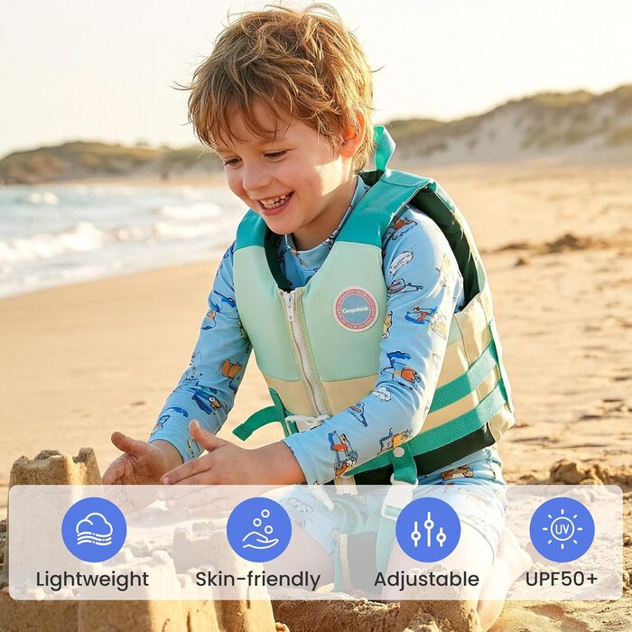 Дитяча жилетка для плавання Gogokids, рожева, для хлопчиків, 1-9 років