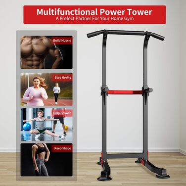 Стійка для підтягувань Wesfital Power Tower, багатофункціональна турнік-бруси, регульована по висоті, силовий тренажер для дому, вантажопідйомність 330 кг