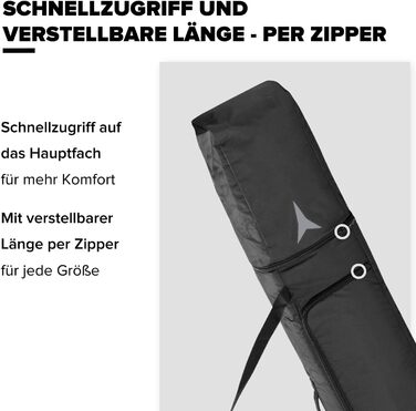 Чохол для двох пар лиж Atomic Double SKI Bag 175-205 см, водостійкий, з ременем, чорний/сірий
