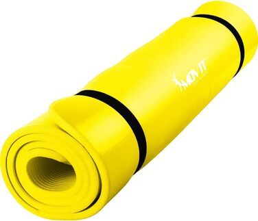 Гімнастичний килимок для фітнесу та йоги MOVIT, гіпоалергенний, жовтий (183x60x1.0 см)