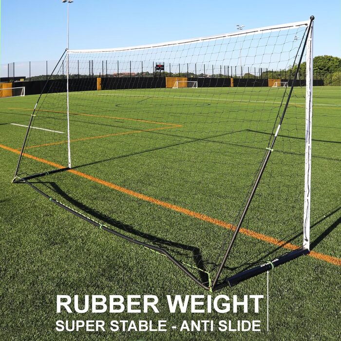 Футбольні ворота QUICKPLAY Kickster Pro 8x5' з базовою вагою для елітного тренування на газоні, твердих покриттях або траві [одне ворота]