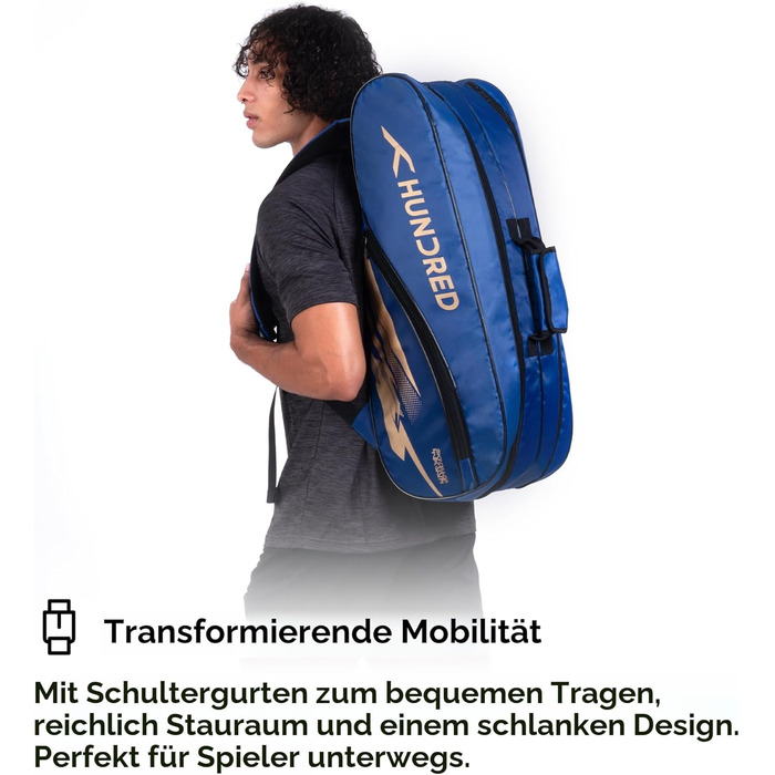 Сумка для бадмінтону Cosmogear: професійна, поліестер, подвійний блискавка, з передньою кишенею, зручні лямки, темно-синя