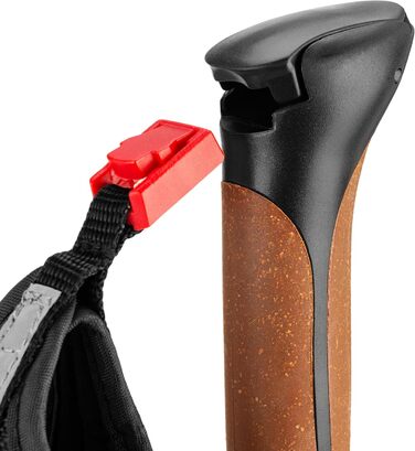 Трекінгові палиці для скандинавської ходьби Nordic Walking, ультралегкі односекційні палиці з гумовими наконечниками для жінок та чоловіків (Чорний, 110/115 см)