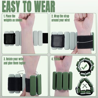 Набір обтяжувачів для ніг Sportneer 2 шт. (0,5 кг та 1 кг) для йоги, танців, аеробіки (0,5 кг*2, темно-зелений)