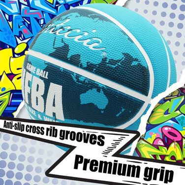 Гумовий баскетбольний м'яч Fantecia, розмір 7, для гри в приміщенні та на вулиці, тренування, чоловічий, жіночий, дорослий, підлітковий, з насосом