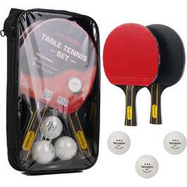 Набір для пінг-понгу: 2 ракетки преміум-класу, 3 зіркових м'ячі, компактний кейс | Набір для настільного тенісу