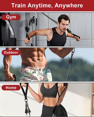 Набір фітнес-гумок 6 шт., гумки для фітнесу з 6 рівнями опору 270 LBS, з дверними фіксаторами, ручками, кісточками, ідеально підходить для нарощування м'язів, пілатесу, фізіотерапії для домашнього спортзалу та тренувань на відкритому повітрі