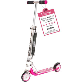 Дитячий алюмінієвий самокат HUDORA BigWheel 125, складаний, з регульованою висотою, для міста, до 100 кг, з ременем для перенесення