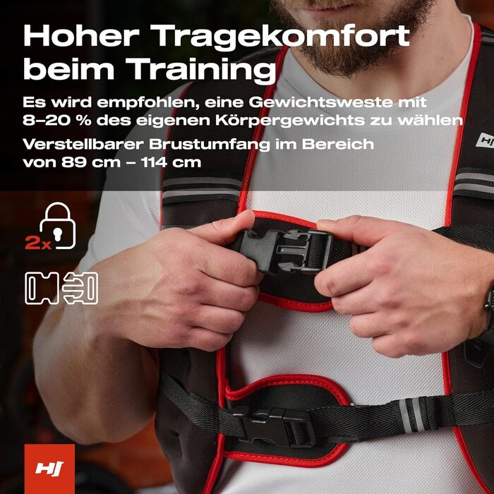 Утяжелитель Hop-Sport для бігу та силових тренувань 10 кг, неопрен з піщаним наповнювачем, світловідбиваючі смуги