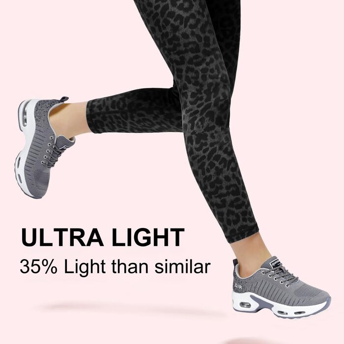 Жіночі кросівки для бігу з підтримкою склепіння стопи, повітряна подушка, комфортні снікерси чорно-білі (39 EU, сірий)
