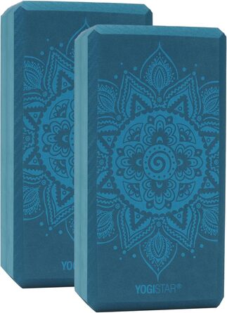 Йога-блоки Yogistar Yogiblock Basic Art Collection, спіральна мандала, бірюзові, 2 шт.
