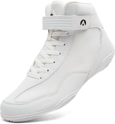 Черевики для боротьби чоловічі, антиковзкі, дихаючі. Підходять для боротьби, боксу, кросфіту, важкої атлетики, бодібілдингу (37 EU, білі)