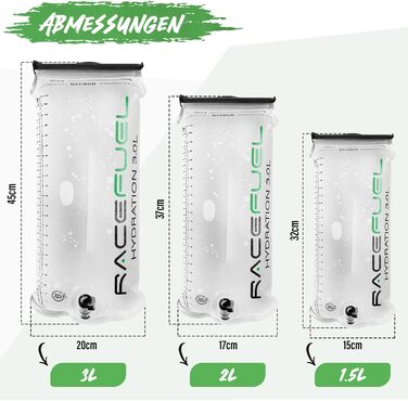 Питна система RaceFuel 1,5 л з трубкою для спорту і туризму, легка гідраторна ємність BPA Free для рюкзака, тримісний резервуар для води