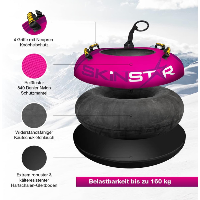 Труба для катання Snow Tube SkinStar Profi Ø100 см (Рожево-фіолетовий)