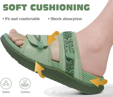 Спортивні сандалі KuaiLu жіночі з м'якою устілкою, ортопедичні для підтримки підошви, зелені, розмір 41 EU