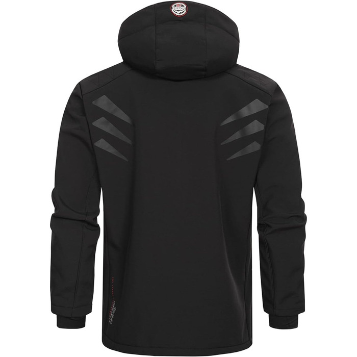 Чоловіча тактична куртка Geographical Norway Tacebook водонепроникна та дихаюча з капюшоном, демісезонна вітрівка для походів та outdoor (L, чорна)