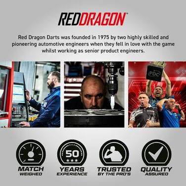 Професійні дротики RED DRAGON Seren Pure 90% вольфраму зі сталевим вістрям, набір з крилами та хвостовиками, 21-25 г, 4 стилі