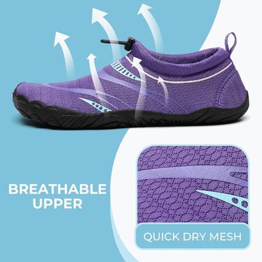 Шкарпетки-сланці для плавання Mishansha, дихаючі сітчасті аквашузи літні, швидко сохнуть, розмір 36-46, фіолетовий