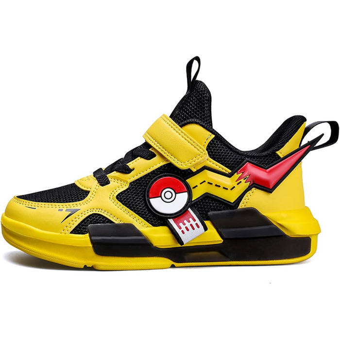 Дитячі кросівки для бігу: спортивні, дихаючі, на липучці, розмір 27-39, чорно-жовті