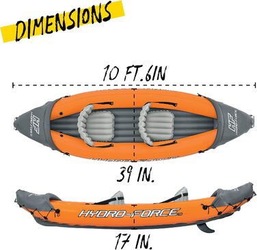 Надувний каяк Hydro Force Lite Rapid X2 - для сплавів та відпочинку на воді