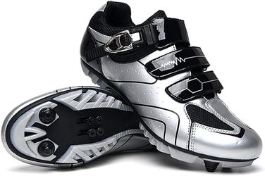 Велосипедні черевики для жінок та чоловіків, MTB, Mountainbike, кросівки, дихаючі, Outdoor, велосипедні, Spin, MTB черевики (44 EU, Срібний)