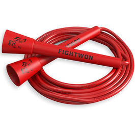 Стрибкове канат FightWon 5 мм з ПВХ, регульований, для занять вдома та на вулиці, з міцними ручками, ультраміцний ПВХ, білі ручки (фуксія)