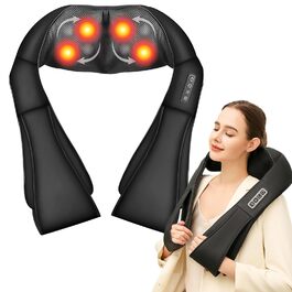 Масажер для шиї та тіла 3D Shiatsu з підігрівом - електричний масажер для шиї, плечей, спини та ніг з 16 масажними головками, 3 режимами, автовимкненням