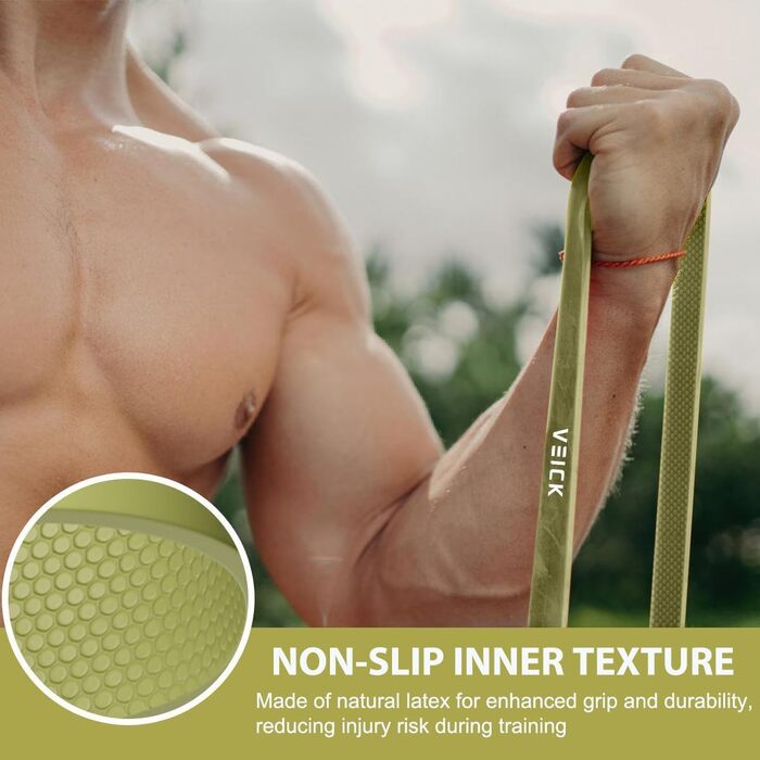 Фітнес-гумки VEICK: Набір еластичних стрічок для фітнесу, калістеніки та пілатесу (зелений, 4 шт.)