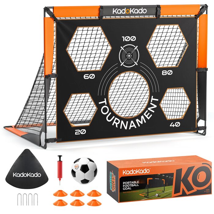 Дитячі футбольні ворота 120x90 см з сумкою для перенесення, для саду та вулиці, Pop-Up ворота з фібергласовими штангами (KD110SP)