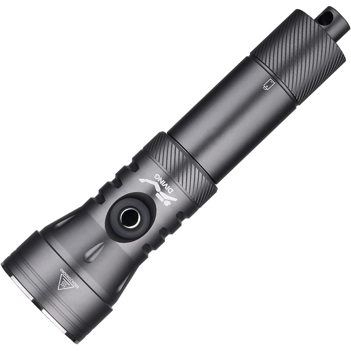 Ліхтар налобний QHQ Tauch з регулюванням яскравості, 2000 люмен, алюмінієвий корпус, IPX8, водонепроникний до 100 м, з акумулятором та зарядним пристроєм