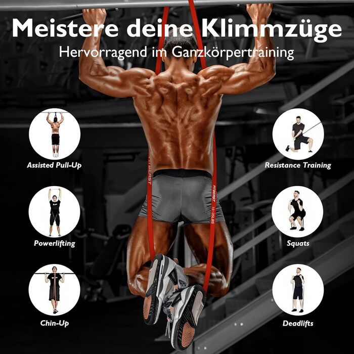 Набір еспандерів FitBeast 5 рівнів для підтягувань, кросфіту, пауерліфтингу, силових тренувань, розвитку м'язів, домашніх тренувань, розтяжки, опір 5-170 фунтів