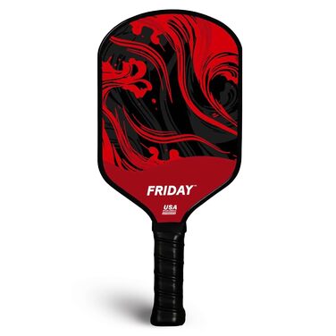 Падл для піклболу Friday Pickleball: вуглецеве волокно, термоформований корпус, стільниковий дизайн, велика зона удару, поверхня для обертання (1 шт., Red Zone)