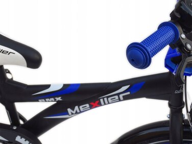 Дитячий велосипед Mexller BMX 20 дюймів, синій, з додатковими колесами