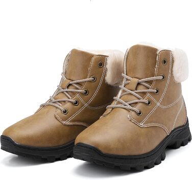 Зимові черевики чоловічі та жіночі – теплі, з підкладкою, зимові чоботи, чоботи для снігу, легкі, неслизькі, для активного відпочинку, трекінгу, снігу та повсякденного носіння, 38 EU, Хакі Gb189