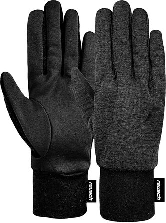 Зимові спортивні рукавички Reusch Merino Pro Touch-tec, дихаючі, для бігу, велосипеда, туризму, з сенсорними пальцями, чорні, розмір 10