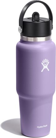 Термобутилка Hydro Flask 946 мл з широкою горловиною, гнучкою кришкою із соломинкою, вакуумною ізоляцією TempShield, із нержавіючої сталі, без BPA, Moonshadow