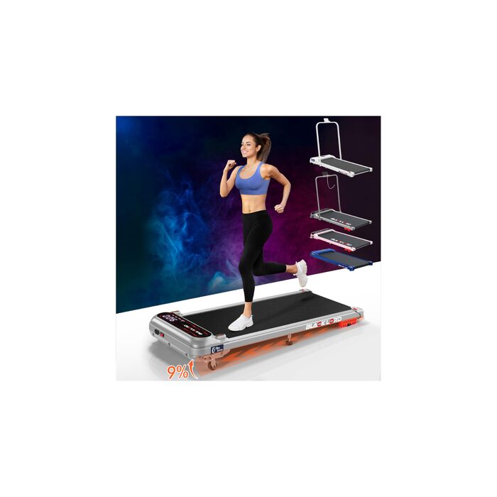 Електричний біговий тренажер BLACK LORD з нахилом 9%, 3.2 PS, Walking Pad, 4-в-1 для дому та офісу, 12 програм, динамік, 140 кг