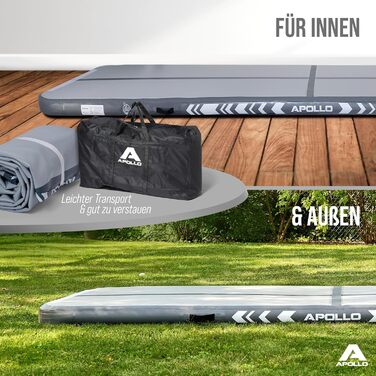 Apollo Air Mat Pro – надувний гімнастичний мат для дорослих і дітей, для дому та вулиці, довжина 3м/4м, повітряна акробатична доріжка