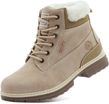 Черевики для туризму та зимові черевики ANJOUFEMME для жінок, водонепроникні та теплі зимові черевики для активного відпочинку, трекінгу та зимових прогулянок (42 EU, A19 Pelzbeige)