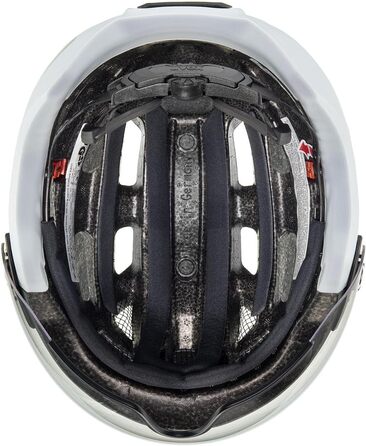 Велошолом Uvex Finale Visor V з візором і LED-ліхтарем, для міста, унісекс, мохово-зелений матовий, 52-57 см