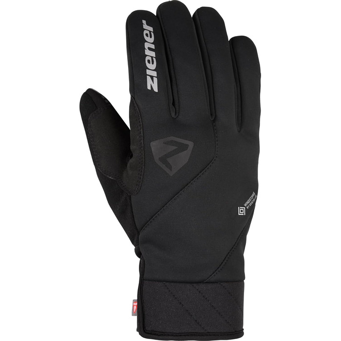 Чоловічі зимові велорукавички Ziener Donni, Primaloft, Gore-Tex Infinium, чорні, розмір 8