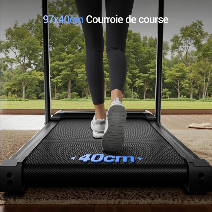 Біговий тренажер UMAY для дому з нахилом 15%, швидкість до 12 км/год, максимальне навантаження 136 кг